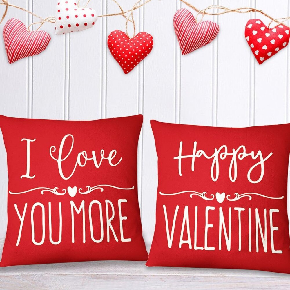 NWOT 4 pcs Pillow Covers 18×18 Inch Gnome Throw Pillow Covers Holiday Valentine - Picture 3 of 5
